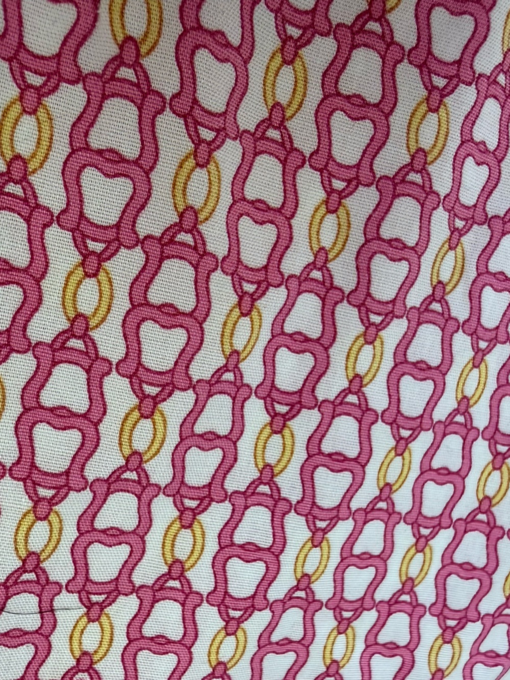 Talbots Women’s Button Up Shirt 12 Pink Equestrian Chain Print Stretch Non Iron